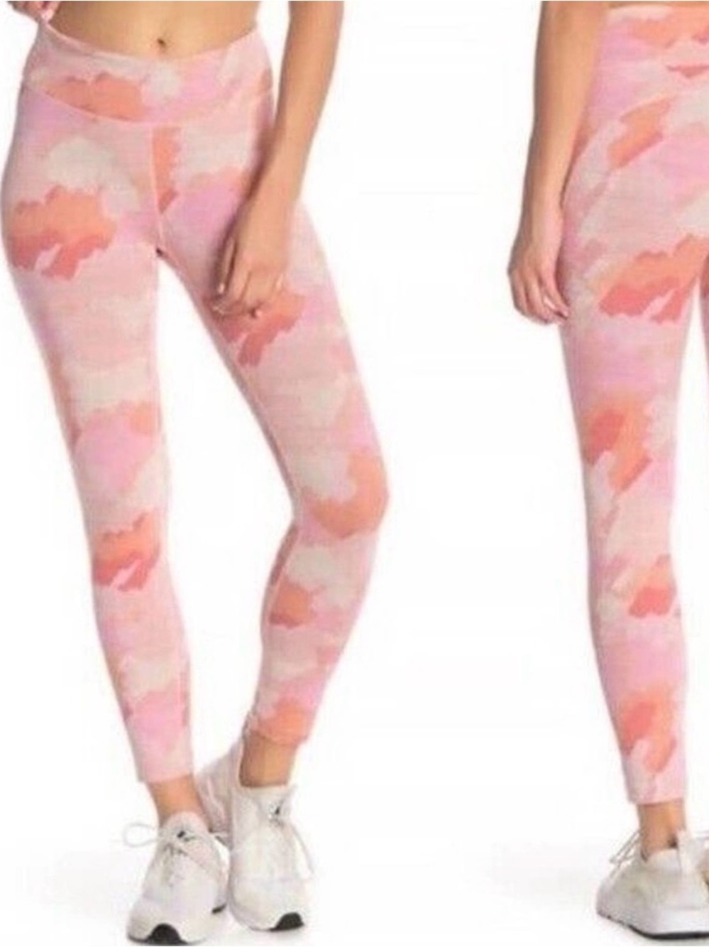 Outdoor Voices $120 Women's XS Pink Orange Camo Print Techsweat Flex Leggings